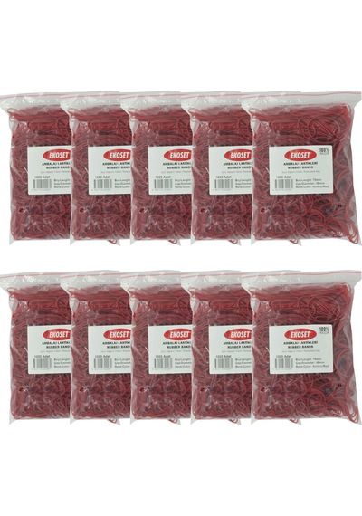 Ekoset Kırmızı Paket Ambalaj Para Lastiği 70Mm 10.000 Adet