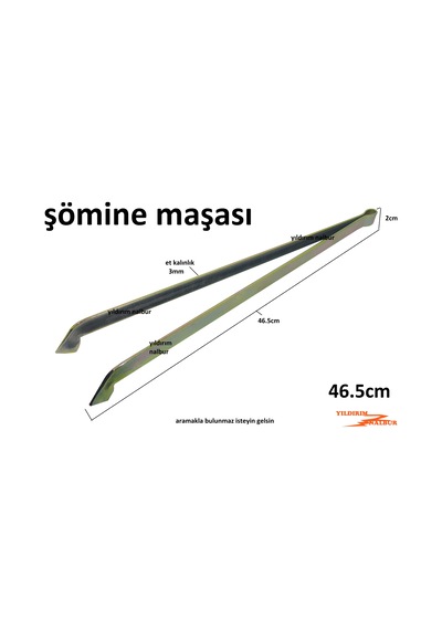 Şömine Maşası 46.5cm Soba Maşası Izgara Maşası Ateş Maşası Kömür