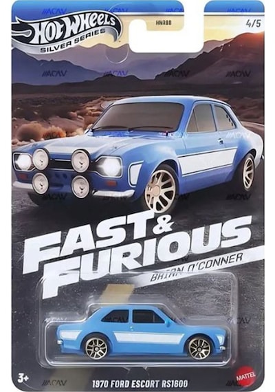 Hot Wheels Brian O'conner 1970 Ford Escort Rs1600 4/5 Fast & Furious Mavi