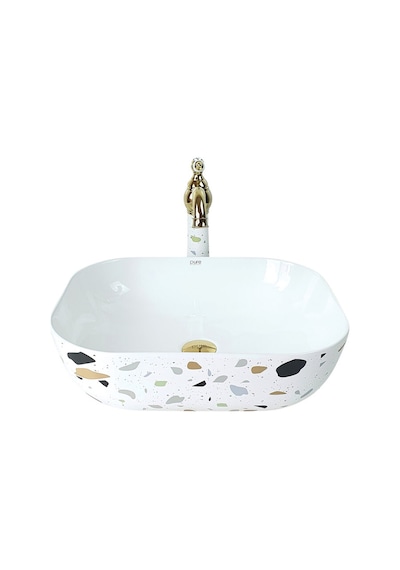 Terrazzo Tezgah Üstü Çanak Lavabo Renkli