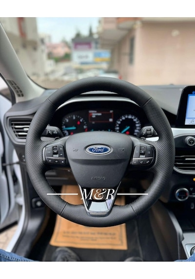 Ford Transit 2020 Derili Direksiyon 2024 Araca Özel  Kaplama Deri Direksiyon Kılıfı