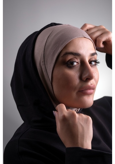 Hürrem Bone Vizon Pratik Hazır Geçmeli Bone Viskon Kumaş Hijab Spor 2106_10 Vizon