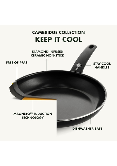 Greenpan Cambridge Cw002216 002 Güveç Tavası/cam/alüminyum, Siyah, 24 Cm Diğer