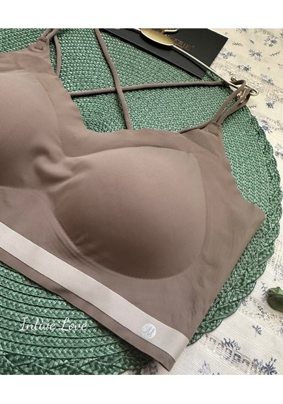 Mira Dikişsiz Hafif Dolgulu Çift Askılı Kopçasız Rahat Bralet/süt Haki