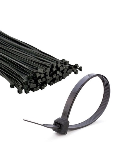 3.6x200 Mm Siyah Plastik Kablo Bağı Klipsi Cırt Kelepçe 100 Lü Paket 100 Adet - Siyah