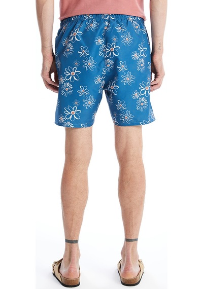 Lcw Swımwear Mavi Kısa Boy Desenli Erkek Deniz Şortu