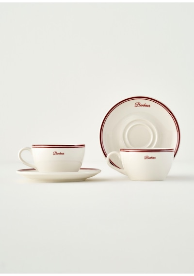 Bella Maison Bonheur 2'li Porselen Çay Fincanı Bordo 270 Cc Bordo