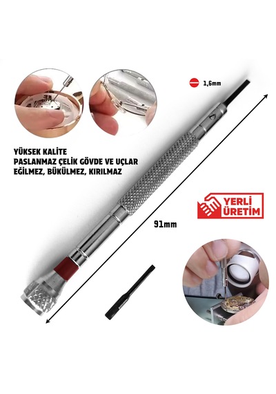 1,6mm Çelik Düz Tornavida Hassas Saat Gözlük Elektronik Tamiri