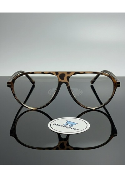 Zenit Modern Çerçeveli Gözlük Unisex Yuvarlak Stil Sahibi Mavi Işık Korumalı Camları Değişebilir Leopar