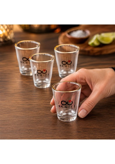 Logonuza Özel 5 Adet 50 Ml Cam Tekila Shot Bardağı Kurumsal Hediye Ve Promosyon Seti Çok Renkli