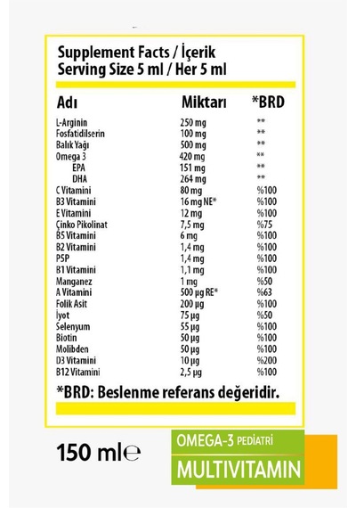 Bork Multivitamin Şrp 150 Ml Ve Omega-3 Takviye Edici Şrp 150 Ml