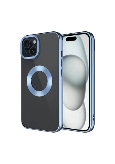 Apple Uyumlu iPhone 15 Plus Kılıf Tek Kamera Çerçeveli Logo Göste