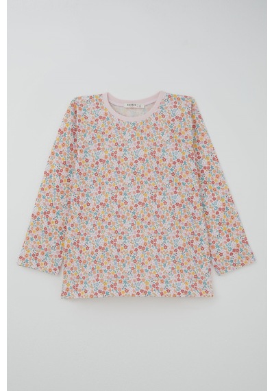 Breeze Kız Çocuk Pijama Takımı Renkli Çiçek Desenli 4-8 Yaş, Karışık Renk
