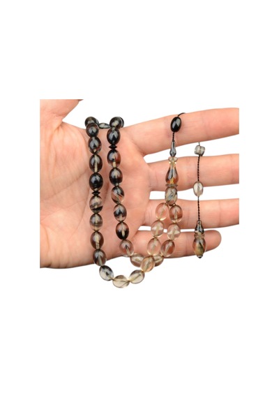 Arpa Kesim 11x8 Mm Ateş Kehribar Sistem Püsküllü Tesbih Çok Renkli