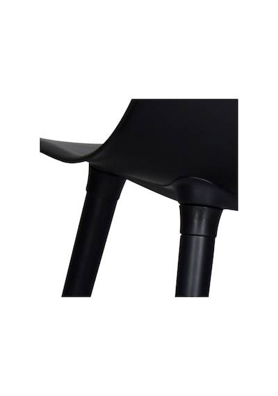 Vilinze Eames Siyah Ahşap Ayak Plastik Siyah Sandalye