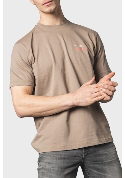 Boss Erkek T Shirt 50515553 246 Sütlü Kahve Sütlü Kahve Sütlü Kahverengi