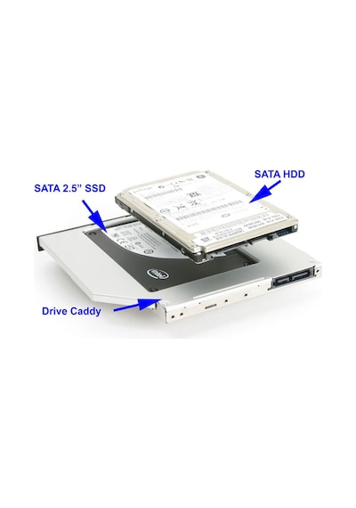 12.7mm Hdd Ssd Caddy Laptop Dvd Yuvası İçin 2.5 Sata Disk Takma Aparatı Optik Sürücü