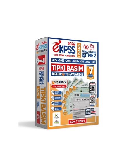 2026 Ekpss Lisans Genel Görme İşitme-2 Ösym Çıkmış Soru Tıpkı Basım 7li Kitapçık Tg Deneme Paketi