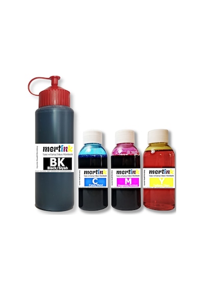 Mertınk Hp 6110 Hp 308 Kartuş Dolum Seti 500ml Siyah+3x100ml Renkli Mürekkep