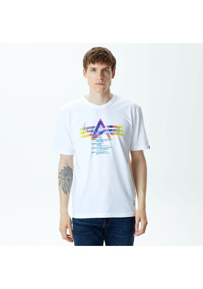 Alpha Industrıes Alpha Industries Alpha Gradient Erkek Beyaz T-shirt