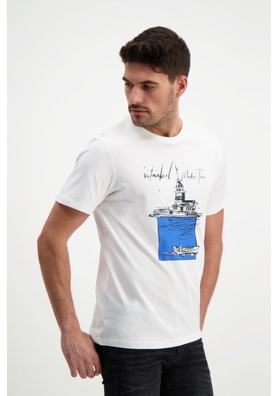 Rich Erkek Bisiklet Yaka Baskılı T-Shirt %100 Pamuk Tişört (481343910)