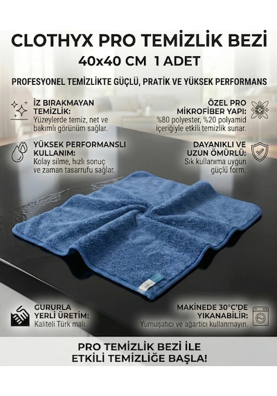 Mikrofiber Pro Temizlik Bezi 40 40 1 Adet Karışık