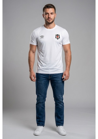 Beşiktaş Umbro Beşiktaş Antrenman Beyaz Pamuklu T-shirt