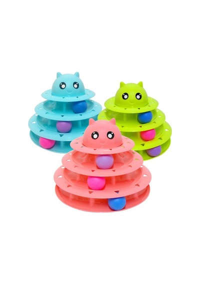 Tower Of Tracks Eğlenceli Üç Katlı Kedi Oyuncağı Seti Kedi Oyunu 4741