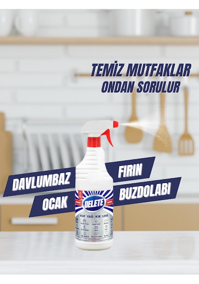 Delete Çok Amaçlı Yağ Kir Leke Çözücü Genel Temizleyici 3 x 1L