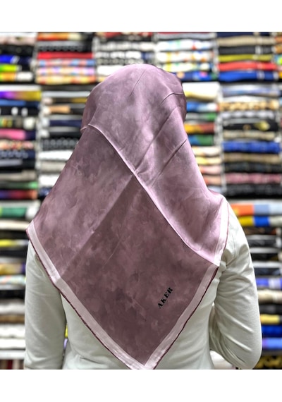 Aker Bulut Desen Saf İpek Eşarp - Sura - Nostalji Serisi - 7208701 Pembe