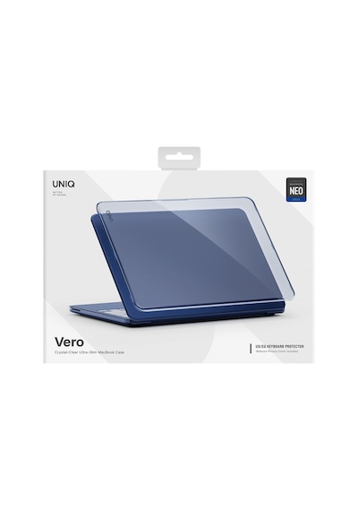 Macbook Neo 13 İnç A3404 Uyumlu Vero Kapak Şeffaf Premium Renk Tonları Ve Klavye Koruyucu 2'li Set Lacivert
