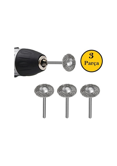 Venoa Vp2530 Mikro Paslanmaz Pimli Daire Fırça Seti 3 Parça