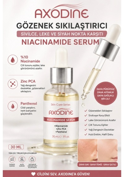 Axodine Gözenek Sıkılaştırıcı Sivilce Leke Ve Siyah Nokta Karşıtı Niacinamide Serum 30 ML