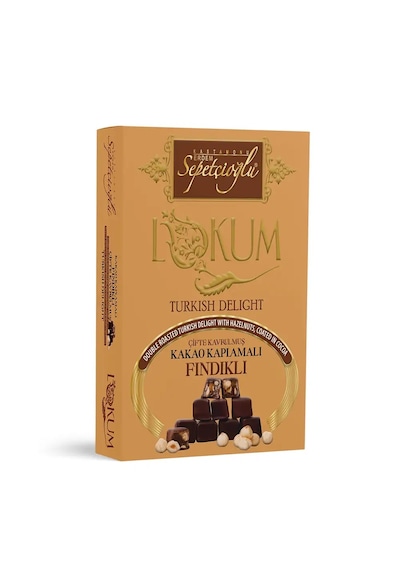 Sepetçioğlu Kakao Kaplamalı Fındıklı Çifte Kavrulmuş Lokum 200g