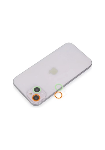 Newface Apple İphone 13 Mini Renkli Kamera Lens Koruma Cam - Turuncu-yeşil
