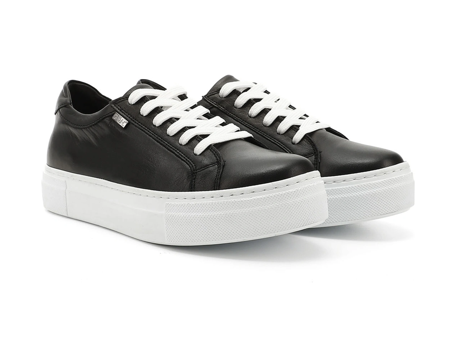 Gönderi(R) Gönderi R Kadın Siyah Bağcıklı Dolgu Taban Hakiki Deri Sneaker Gdza13424240 Siyah