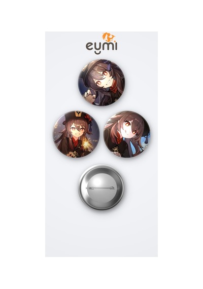 Genshin Impact Oyunu Hu Tao Oyun 3'lü Metal Rozet Seti 58mm İğneli Buton Çanta Yaka Rozeti Çok Renkli