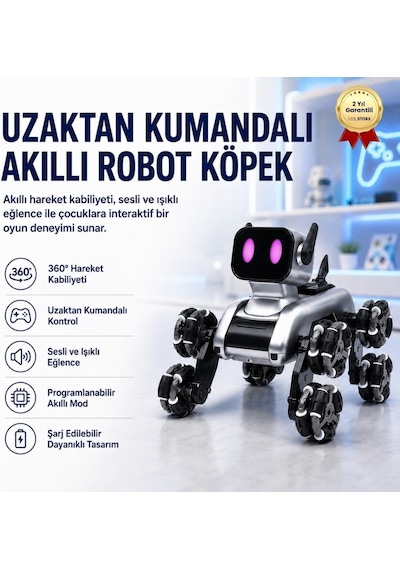Uzaktan Kumandalı Akıllı, Eğitici Robot Köpek -1627