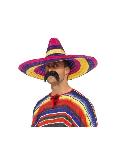 Sombrero Meksika Şapkası Renkli Örme Hasır Yetişkin Boy 1