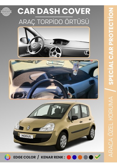 Renault Modus 2004-2012 Torpido Örtüsü Ön Göğüs Koruma Torpido Koruma Tam Uyum Çatlamayı Önler - 735 Stiloto