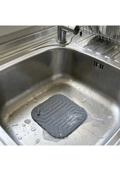 Gri Kare Evye Gider Koku Önleyici Silikon Mat Lavabo Süzgeç Ve Haşere Engelleyici 5468 Çok Renkli