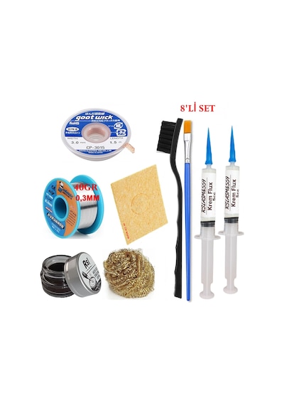 Mechanic Lehim Teli 0,3mm 40gr Havya Uc Temizleyici Rslasm Flux Ve Cp-3015 Lehim Emme Teli Seti2 St05