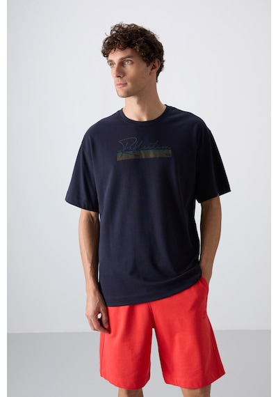 Tommy Life Lacivert Pamuklu Kalın Yumuşak Dokulu Oversize Fit Baskılı Erkek T-shirt - 88334 Lacivert Tommy Life Lacivert Pamuklu Kalın Yumuşak Dokulu Oversize Fit Baskılı Erkek T-shirt - 88334 Lacivert