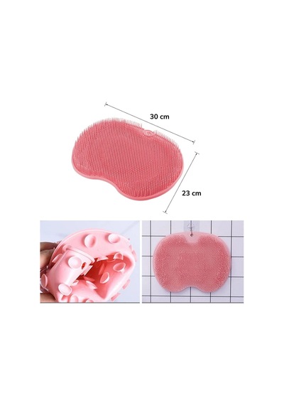 Çok Amaçlı Esnek Yumuşak Banyo El Ayak Vücut Plastik Duş Matı Plastik Banyo Matı Pembe