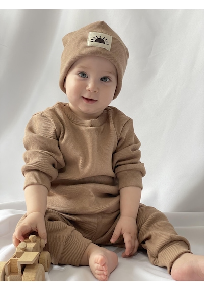 MiaBaby Bereli Üçlü Takım 001 Kahverengi