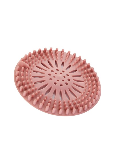 Yuvarlak Silikon Lavabo Ve Küvet Süzgeci, Lavabo Tıkacı Gider Koruyucu 12 Cm Pembe Renk Silikon Diğer