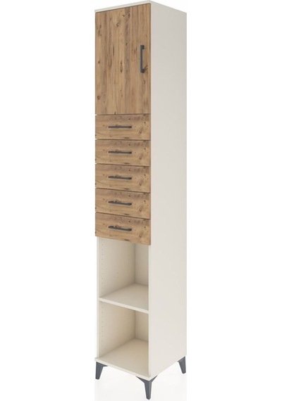 Hyperion Dolap 3 Raflı 5 Çekmeceli Tek Kapaklı 44x44x243 Aytaşı-çam Aytası