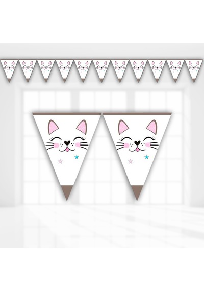 Miss Cat Üçgen Bayrak Flama - 3,20 Mt.