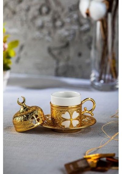 Lalezar Porselenli Damat Fincanı Altın Altın