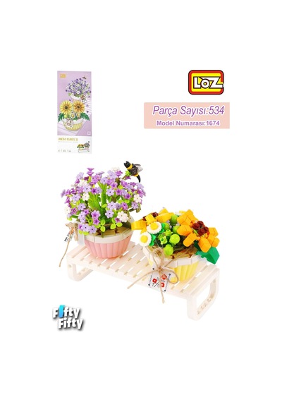 Loz Dekoratif Ve Koleksiyonluk Çiçek Buketi 488 Parça Çiçek Modeli Yapım Seti Fflz-4602